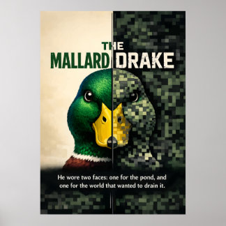 Mallardand Ankor Duva Konst Två Ansikten Poster