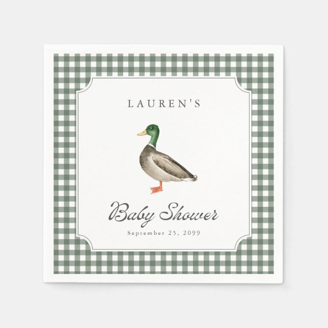 Mallardand Baby Shower Servetter (Framsidan)