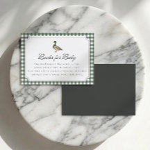 Mallardandbok för baby grön gingham-kort