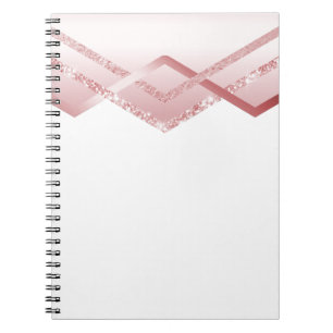 MALLATE Rosegold Glitter Foil-utseende Anteckningsbok