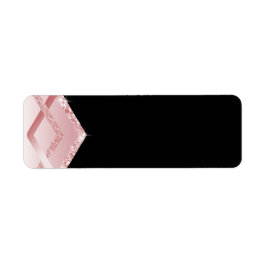 MALLATE Rosegold Glitter Foil-utseende Returadress Etikett