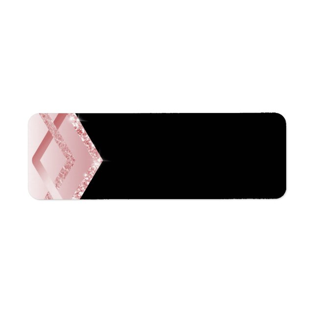 MALLATE Rosegold Glitter Foil-utseende Returadress Etikett (Framsidan)