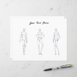 Malldesigners för honkön Mode Figur Croquis