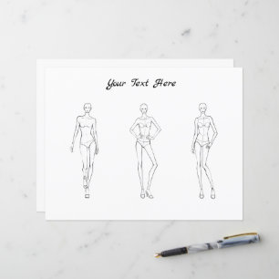 Malldesigners för honkön Mode Figur Croquis