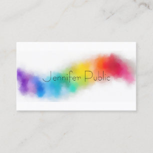 Mallen Anpassningsbar Rainbow Färger Modern Elega Visitkort