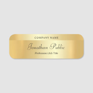 Mallen Calligraphy Script Elegant Glamor Guld Namnbricka