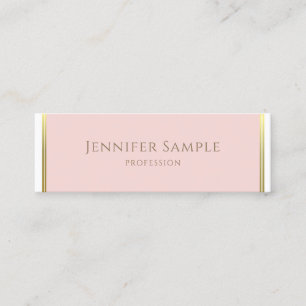 Mallen Guld Rosa White Modern Elegant Mini Visitkort