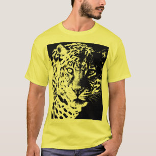 Mallen Leopard Head Ansikte Pop Art Elegant Manar T Shirt