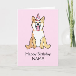 Mallen Shiba Inu Hund Teckning Grattis på födelsed Kort