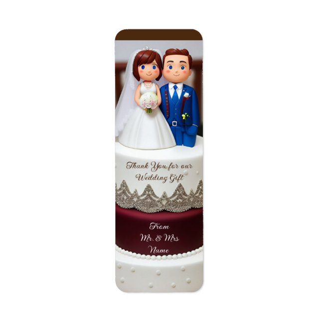 Mallen Tack för bröllop-presenten Returadress Etikett (Framsidan)