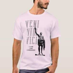 Mallen Veni Vidi Vici Caesar Blek Rosa Manar T Shirt