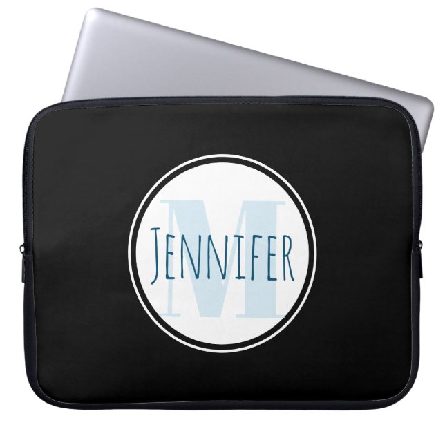 mallens avslappnad monogram stil laptop fodral (Framsidan)