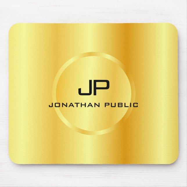 Mallens Guld ser modern Elegant Monogram Musmatta (Framsidan)