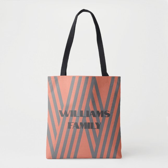 mallens monogram-namn-gåva Tote BAG Tygkasse (Framsida)