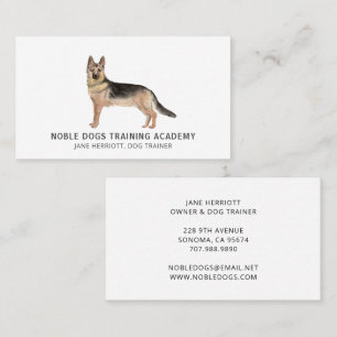 Mallestic Illustrated German Shepherd Hund Trainer Visitkort