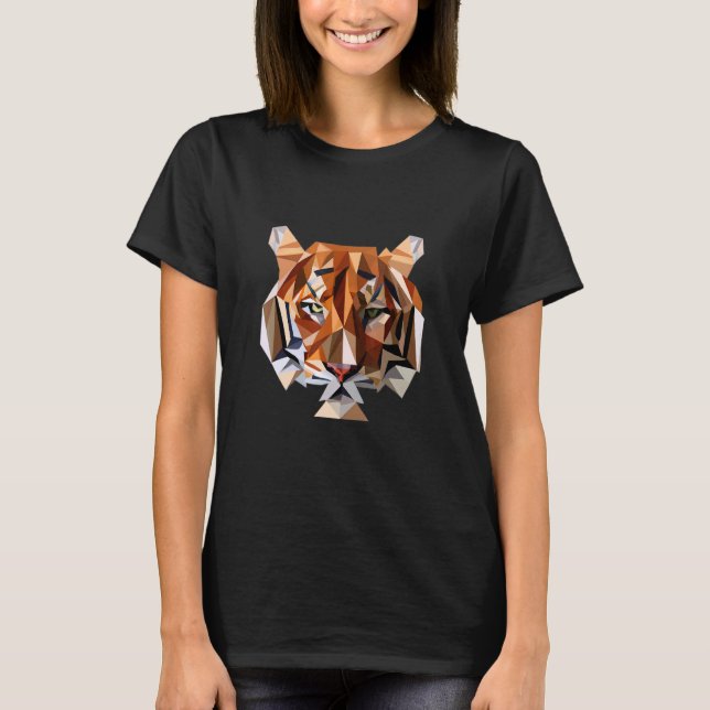 Mallestic Vector Tiger Head med Coola Artwork T Shirt (Framsida)