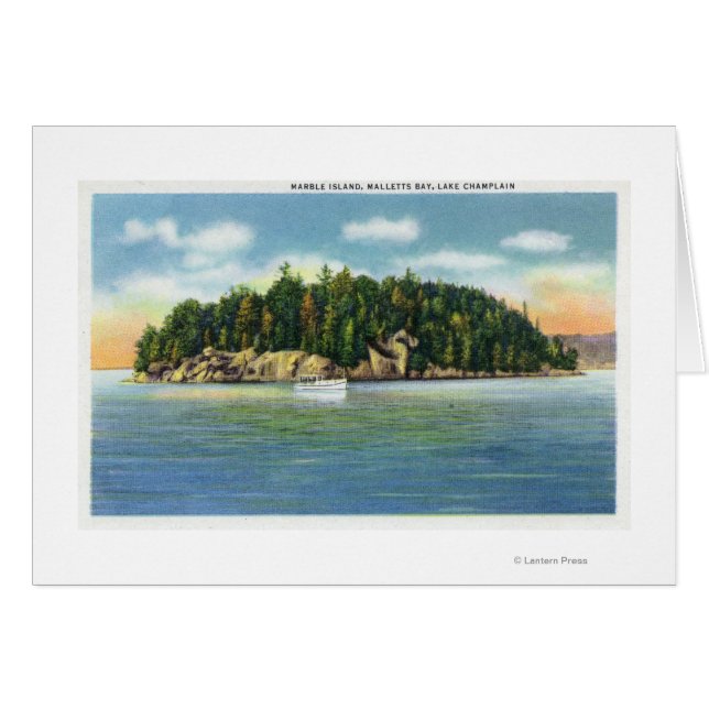 Malletts Bay View of Marble Island Hälsningskort (Framsidan Horizontal)