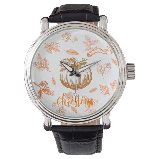 Mallhalloween-pumpklocka Armbandsur (Framsida)