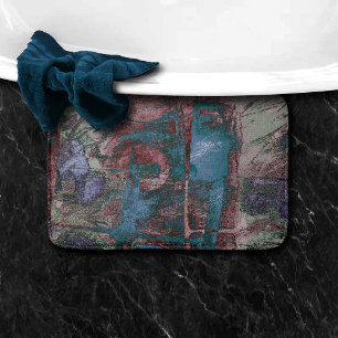 Mållmålad Graffiti Grunge Rust Red Blue Taupe Badrumsmatta