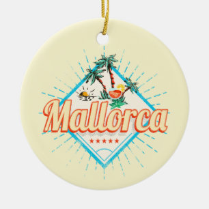 Mallorca Balearic Island Retro Parrot Vintage Julgransprydnad Keramik