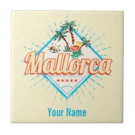 Mallorca Balearic Island Retro Parrot Vintage Kakelplatta