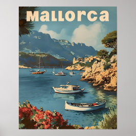 Mallorca Coastal Bliss Vintage Postcard Poster