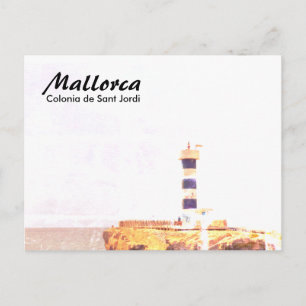 Mallorca Colonia de Sant Jordi Lighthouse Art Vykort
