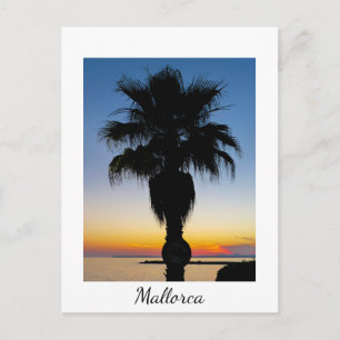 Mallorca Handflatan Träd i Sunset Vykort