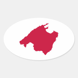 Mallorca karta ovalt klistermärke