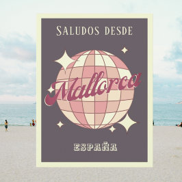 Mallorca Majorca Spanien España retro lila Postkor Vykort