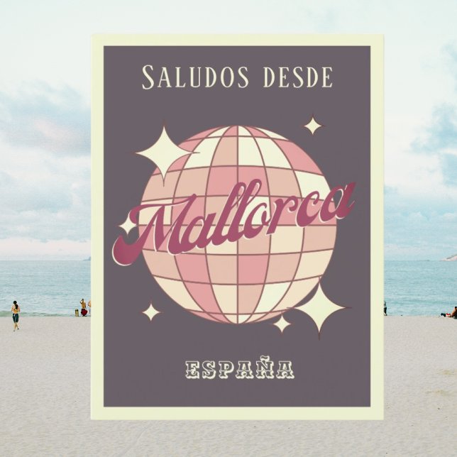 Mallorca Majorca Spanien España retro lila Postkor Vykort (Skapare uppladdad)