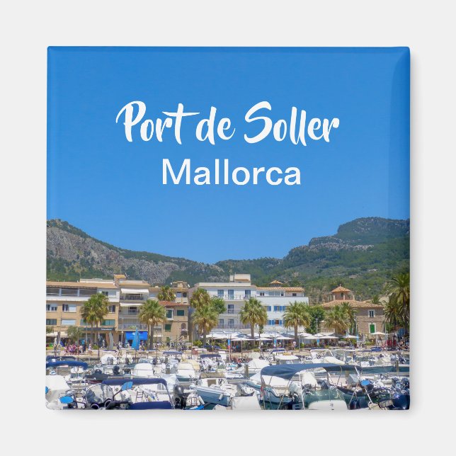 Mallorca Port de Soller Harbor Souvenir Magnet (Framsidan)
