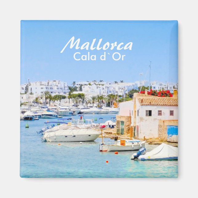 Mallorca Port of Cala d`OR Souvenir Magnet (Framsidan)