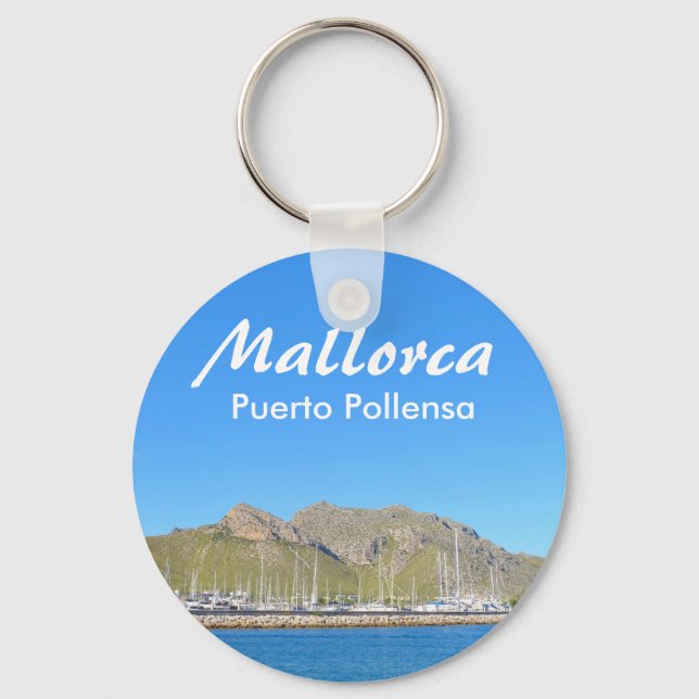 Mallorca Puerto Pollensa Souvenir Nyckelring (Framsida)