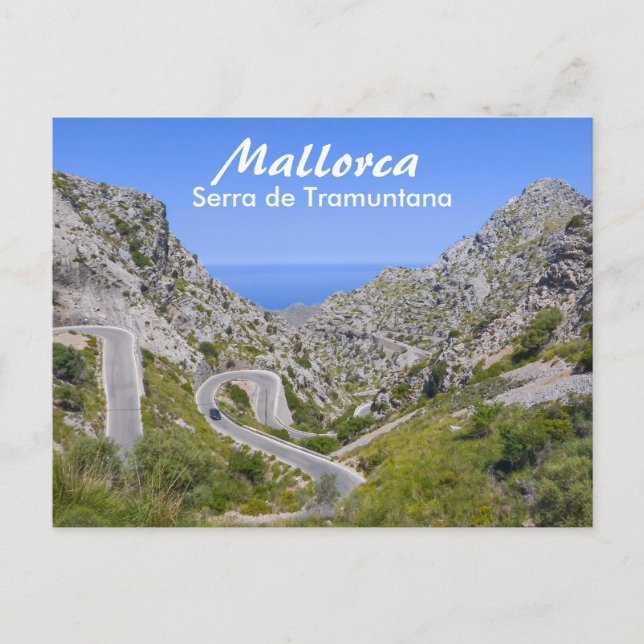 Mallorca Serra de Tramuntana Mountain Road Vykort (Framsida)