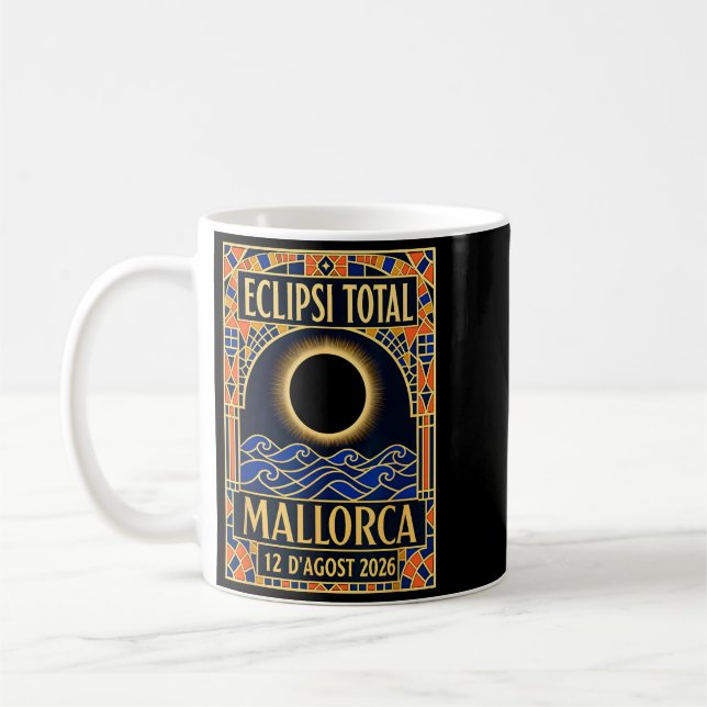 Mallorca Solförmörkelse 2026 - Catalan Modernist Kaffemugg (Vänster)