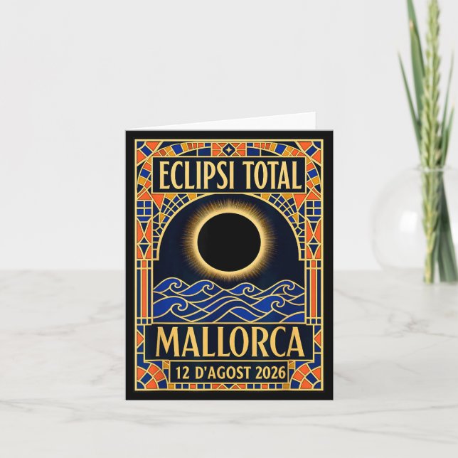 Mallorca Solförmörkelse 2026 - Catalan Modernist Kort (Framsida)