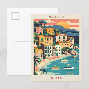 Mallorca Spain Art Elegant Vintage resor Vykort