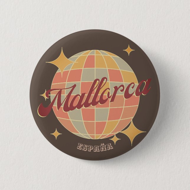 Mallorca Spain semestersouvenir retro pin Knapp (Framsida)