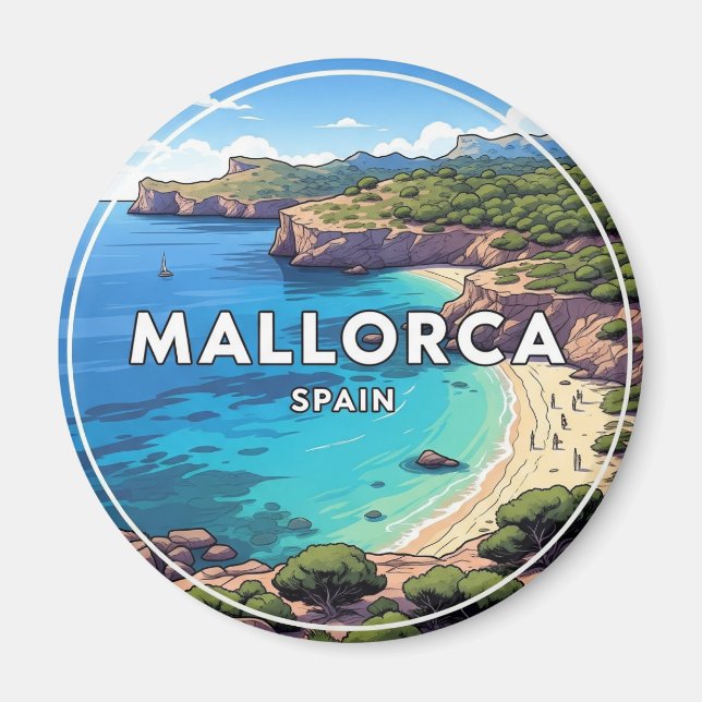 Mallorca Spain Travel Magnet (Framsidan)