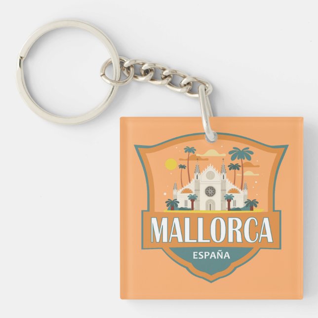 Mallorca Spain Travel Retro Badge (Framsidan)