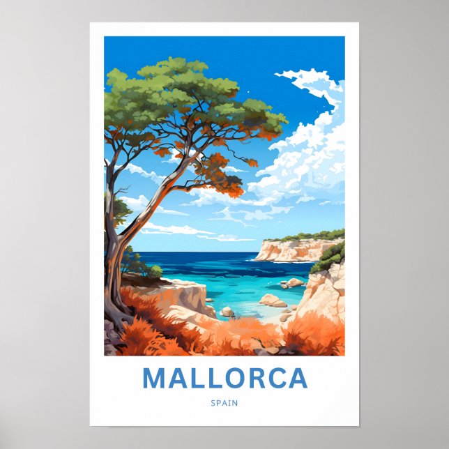 Mallorca Spain Travel Skriv ut Poster (Framsidan)