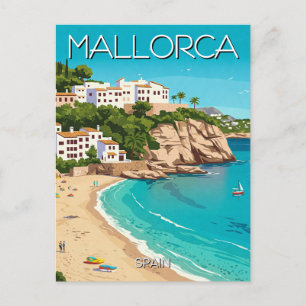 Mallorca Spain Travel Vintage Vykort