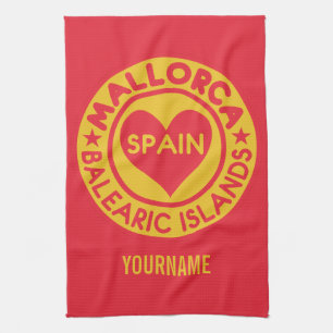 MALLORCA Spanien räcker den beställnings- Kökshandduk