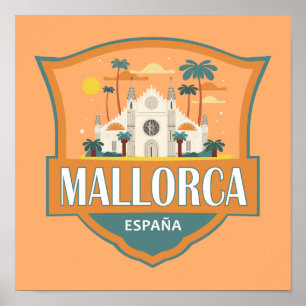 Mallorca Spanien Resa Retro-märke Poster