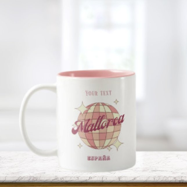 Mallorca Spanien rosa Sommar helgdag Två-Tonad Mugg (Skapare uppladdad)