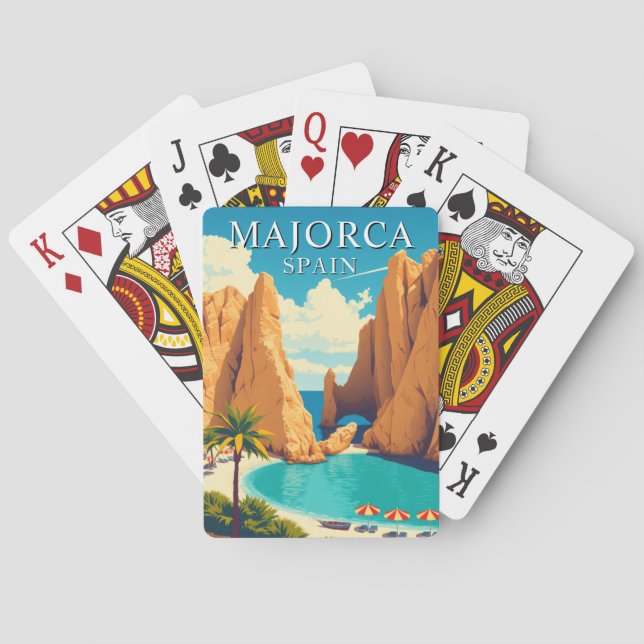 Mallorca Spanien Spelkort Däck Vintage Resa (Baksidan)