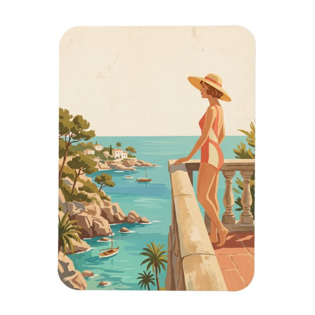 Mallorca Spanien Vintage Resa Spanska Kusten Magnet (Vertikal)