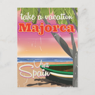 Mallorca, Spaniens semesterstrand Poster vintage Vykort