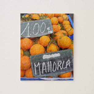 Mallorca Spanska Orangar på Fruit Market Stall Pussel